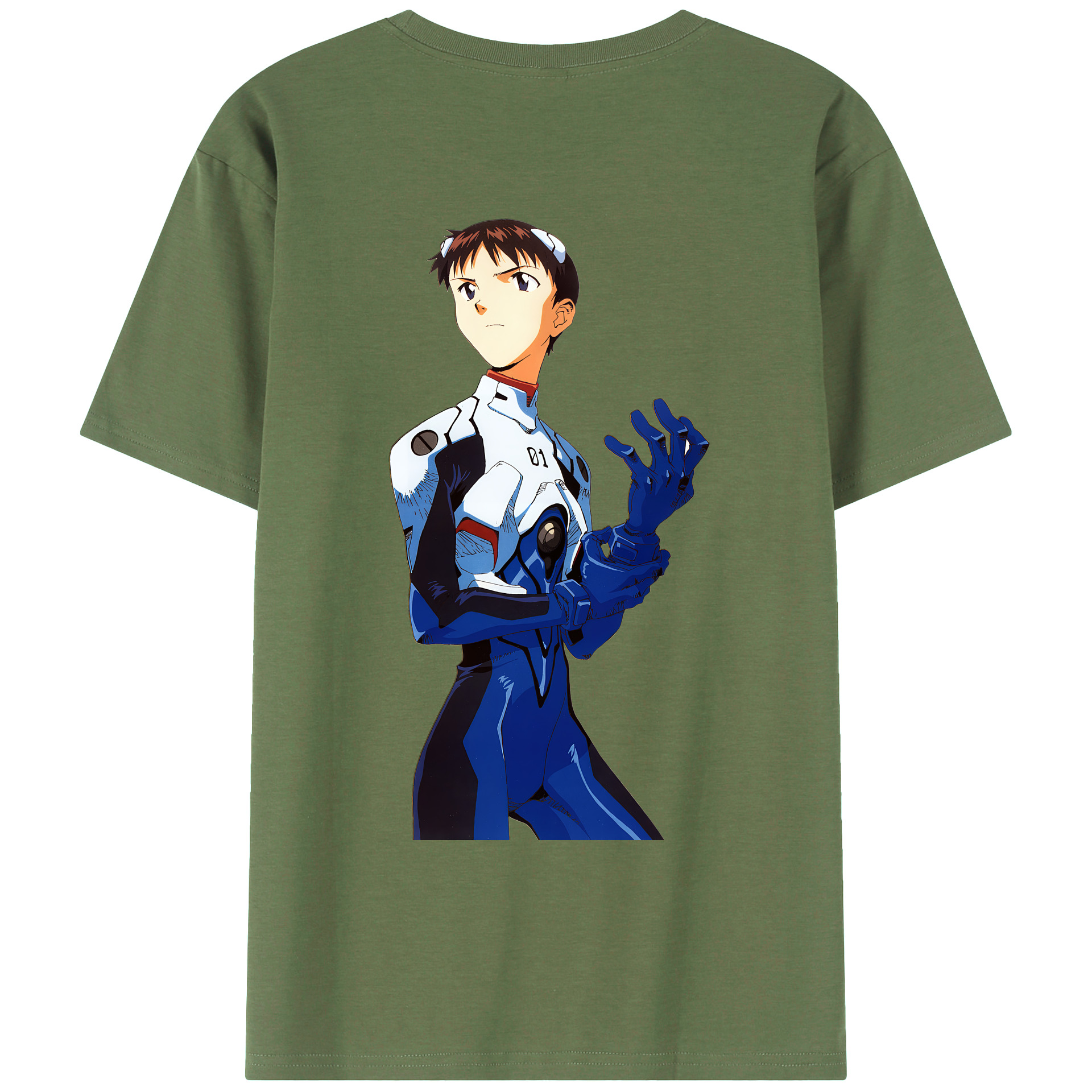 （画像用） EVA 新世紀エヴァンゲリオン 綿100％ メンズ半袖Tシャツ（バックプリント） 通気性